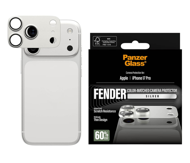 PanzerGlass Fender Camera Protector do iPhone 17 Pro Silver - 1603997 - zdjęcie 3